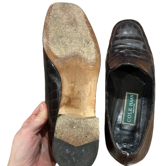 Cole Haan Bown Womens Crocodile Print Loafers Flat Leather Size 7 B - Picture 5 of 9